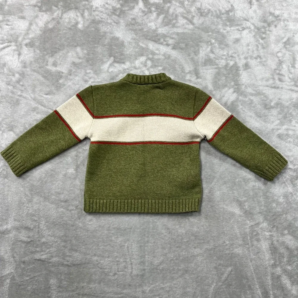 Vintage‎ Plaid Moose Sweater Boys Size 4 Green 100% Cotton Y2K Made in Israel